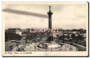 Old Postcard Paris Bastille Square