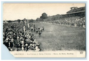 c1910's Chatilly Les Courses le Derby Horse Races Reaching France Postcard 