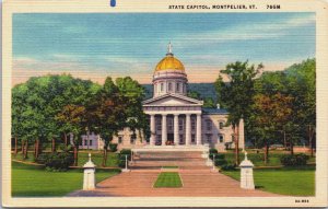 State Capitol Montpelier Vermont Vintage Postcard C198