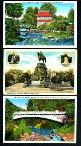 #82 Pa. 6Pcs  Vignettes Washington Monument, Japanese Pagoda Bridge Tunnel