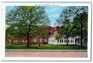 c1939 The Spa Exterior Building Waukesha Wisconsin WI Vintage Antique Postcard