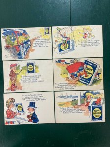 Happy Thought Chewing Tobacco Comic Advertising SET of 6 c1905 Postcards