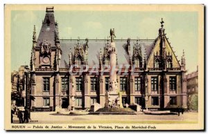 Postcard Rouen Old Courthouse Monument Marechal Foch Square Victory