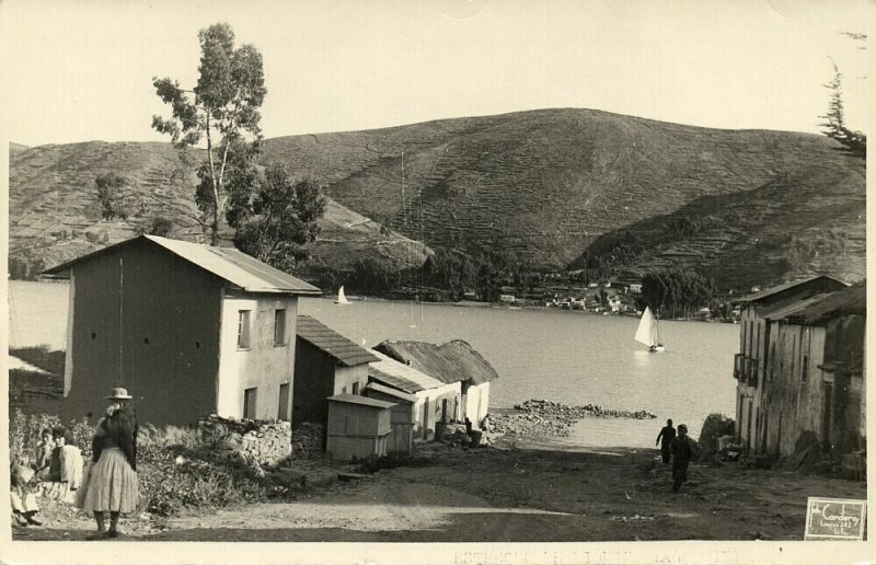 bolivia, Andes, Lake Titicaca (1950s) Cordero RPPC Postcard