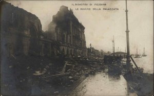 Messina Earthquake Disaster Rovine Della Palazzata c1910 Real Photo Postcard