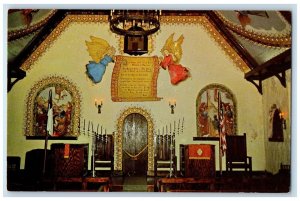 c1960 Holy City Chapel Interior Angel Wichita Mountains Lawton Oklahoma Postcard 