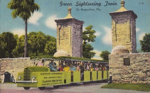 Postcard Green Sightseeing Train St Augustine FL