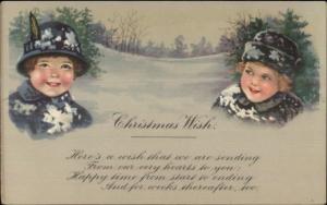 Christmas - Happy Children Wish Poem Gartner & Bender c1915 Postcard