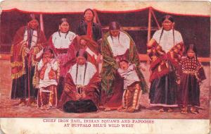 E47/ Native American Indian Postcard c1910 Buffalo Bill Show Chief Iron Tail 5