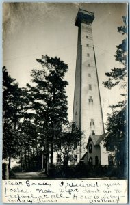 CONNECTICUT LIGHT HOUSE ANTIQUE REAL PHOTO POSTCARD RPPC