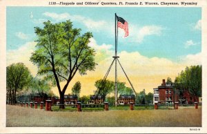 Wyoming Cheyenne Fort Francis E Warren Flagpole and Officers' Quarters