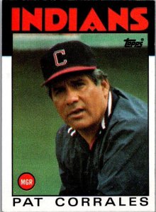 1986 Topps Baseball Card Pat Corrales Manager Cleveland Indians sk10722