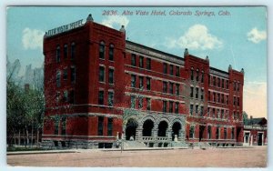 COLORADO SPRINGS, CO ~ Street Scene ALTA VISTA HOTEL 1916  Postcard