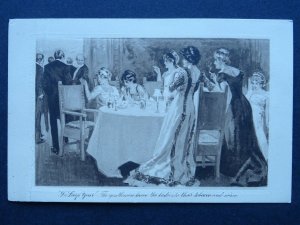 Romance IN LEAP YEAR Gent Leave the Ladies to their Tobacco & Wine, Old Postcard