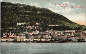 Gibraltar South From The New Mole Vintage Postcard C117