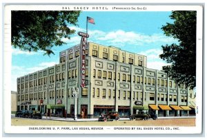 1934 Sal Sagev Hotel Overlooking U.P. Park Las Vegas Nevada NV Posted Postcard