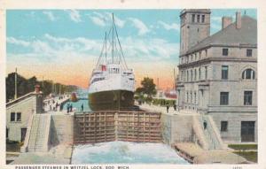 Michigan Soo Passenger Steamer In Weitzel Lock Curteich