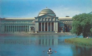 Chicago Illinois Museum of Science & Industry People in Canoe Chrome Postcard