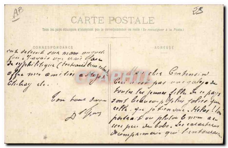 Postcard Folklore Old Girl Pont Aven