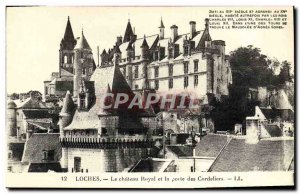 Old Postcard Loches The Royal Castle and Porte des Cordeliers