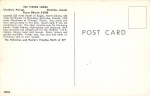 Cranberry Portage Manitoba~Birdseye Viking Lodge~1950s Postcard 