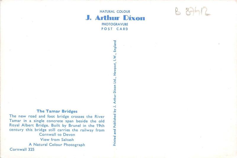 B87412 the tamar bridge cornwall to devon railroad  uk