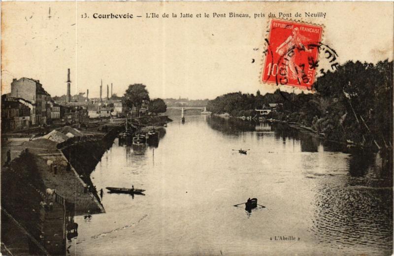 CPA COURBEVOIE L'Ile de la Jatte et le Pont Bineau (412767)