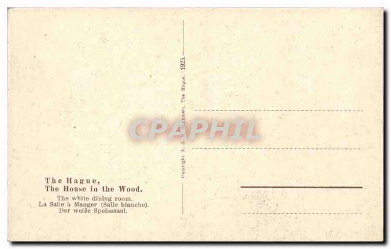 Netherlands The Hague Old Postcard The white dining room The dining room