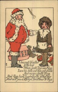 Christmas - Arts & Crafts Santa Claus B.E.E. c1915 Postcard xst