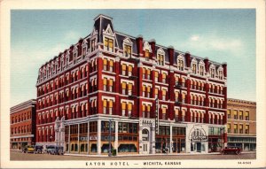 Linen Postcard Eaton Hotel in Wichita, Kansas