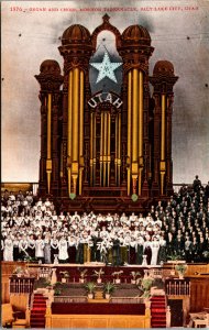 Vtg 1910s Organ and Choir Mormon Tabernacle Salt Lake City Utah UT Postcard