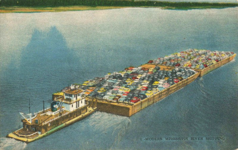 Postcard Modern Mississippi River Shipping