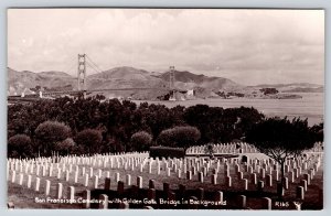 San Francisco CA~Presidio National Military Cemetery~Golden Gate~1940s RPPC