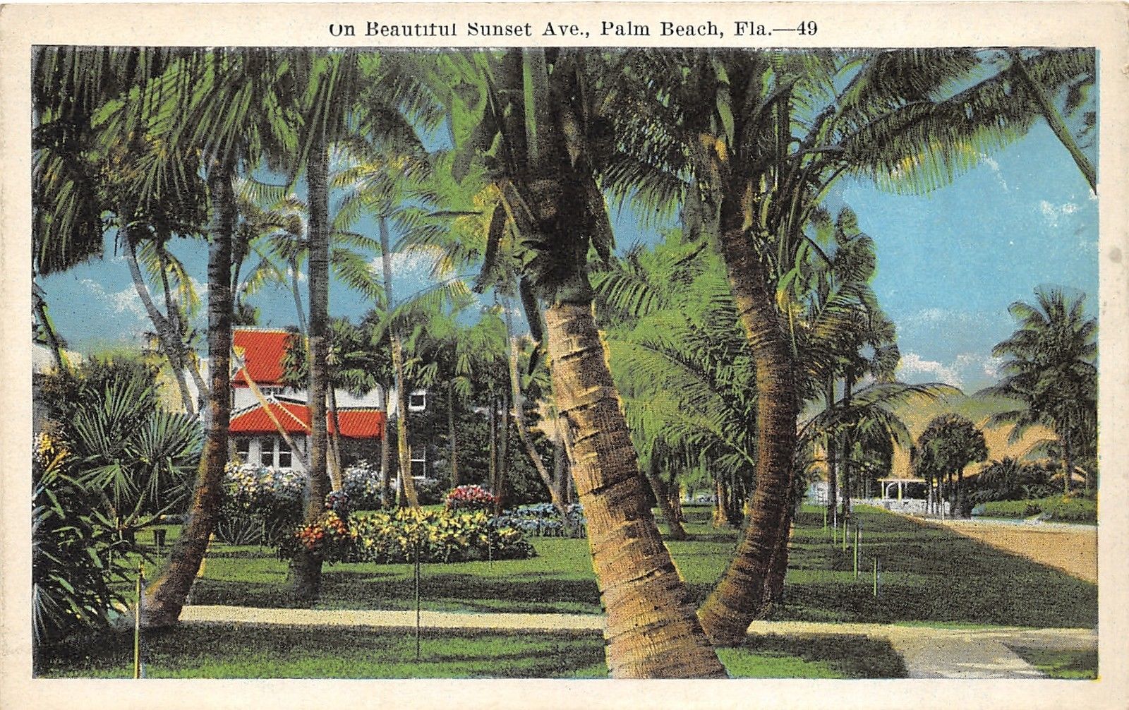 Palm Beach FloridaBeautiful Sunset AvenueFlower Gardens & Palms by
