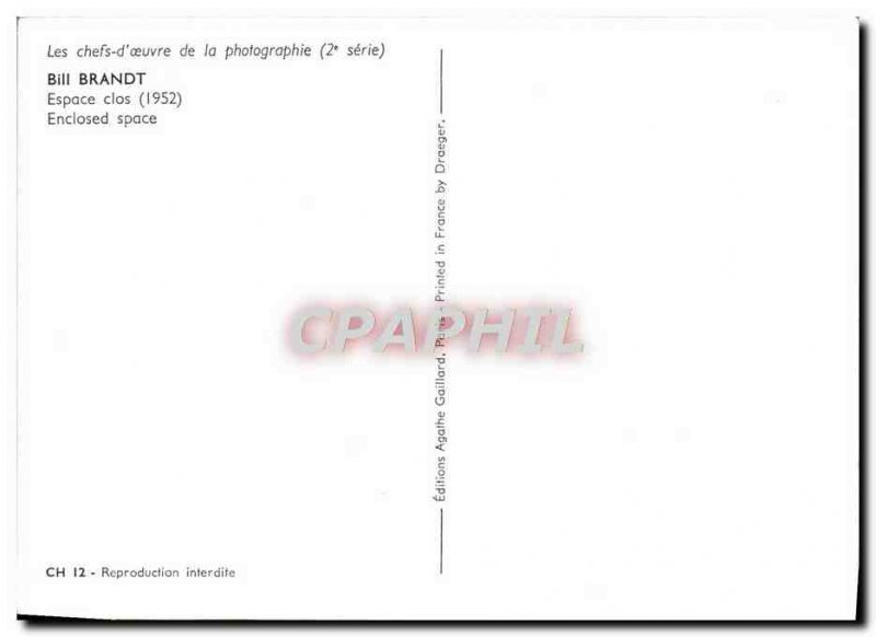 Modern Postcard Bill Brandt Area Closed