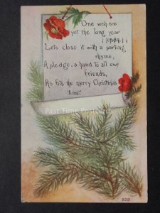 Poppies Postcard: Christmas Greetings c1913 by F.A.Owen Co, Donate to R.B.L.