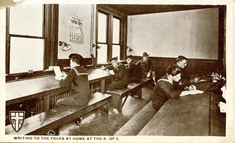 U.S. Military, WWI. U.S. Army, Knights of Columbus Social Center, Writing Room