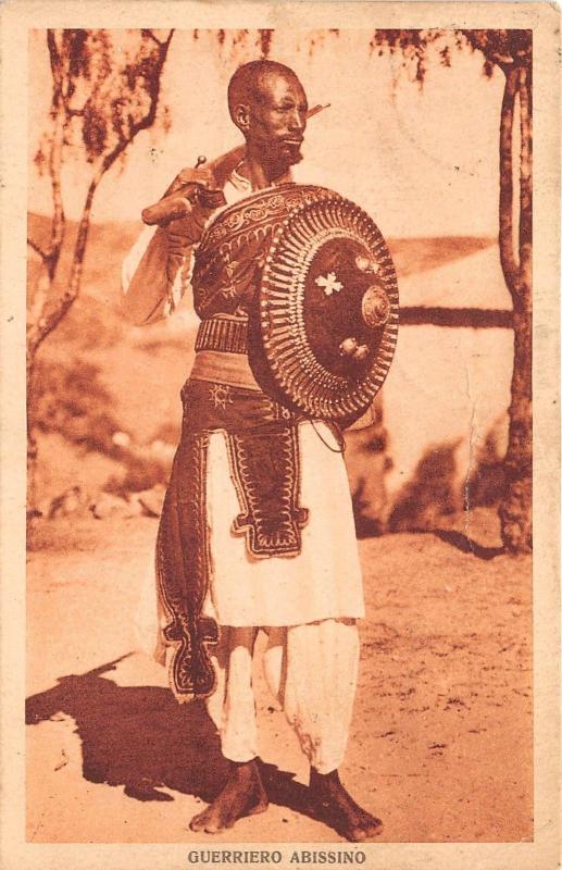 B86433 types folklore gueriero abissino  ethiopia