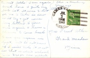 Real Photo Postcard Overview Business District in Roseburg, Oregon