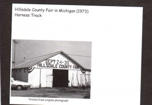 MI Hillsdale County Fair Harness Racing Track Horse Race Michigan Postcard