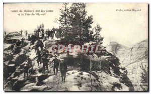 Old Postcard Militaria Alpine hunters Collet mollard on cions and Tete Nigaud
