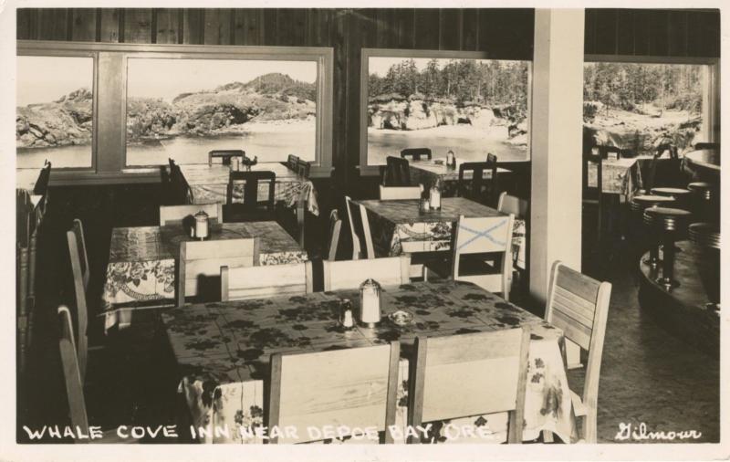 Whale Cove Inn Restaurant near Depoe Bay OR Oregon c1952 Real Photo Postcard E4