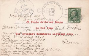 Early Aviation, RPPC, Berry with Hot Air Balloon, Maeystown Illinois June 1910