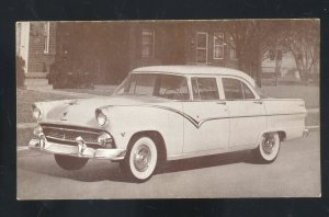 1955 FORD FAIRLANE 4 DOOR SEDAN VINTAGE CAR DEALER ADVERTISING POSTCARD