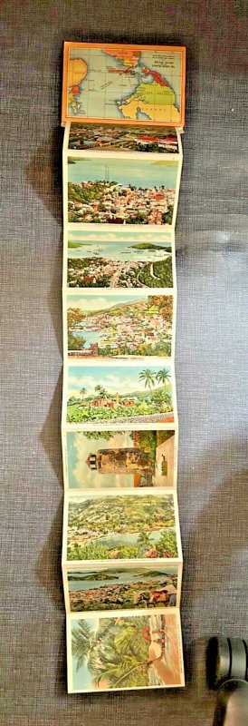 ST THOMAS VIRGIN ISLANDS-CARRIBBEAN PLAYGROUND~18 IMAGE SOUVENIR POSTCARD FOLDER