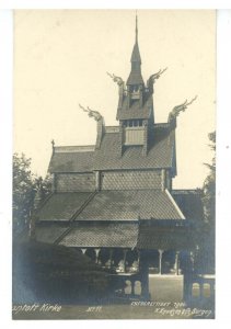 Norway - Bergen. Fantoft Stave Church ca 1906   RPPC