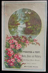 Victorian Trade Card 1890's Webster & Peet, Boots, Shows & Rubbers