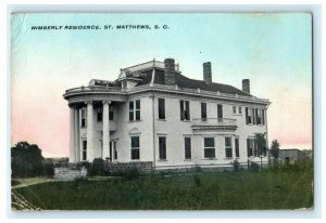 Wimberly Residence St. Matthews South Carolina 1910 Vintage Antique Postcard 