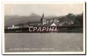 Old Postcard Evian Les Bains Panorama Seen From Lake Geneva