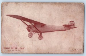 c1910's The Spirit Of St. Louis Put Out To Sea Charles Lindburgh Postcard